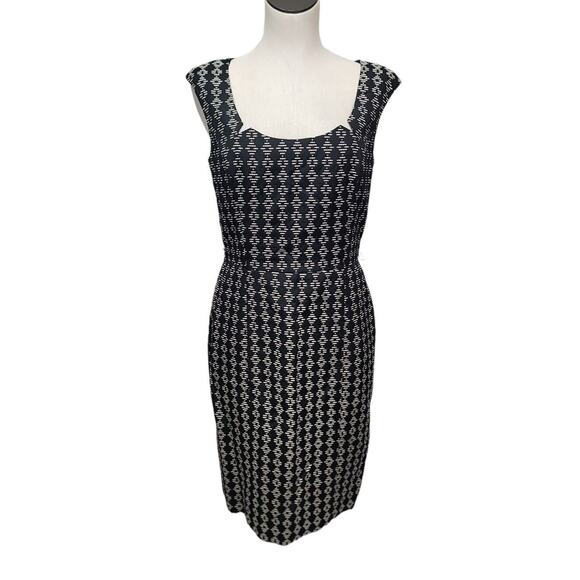 David Meister Womens Designer Black Cream Career Sheath Dress Size 10 - No Belt‎ - Picture 1 of 16